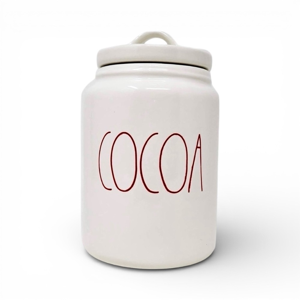 Rare Vintage Rae Dunn Double-Sided COCOA Canister Artisan Collection HTF 7.5”